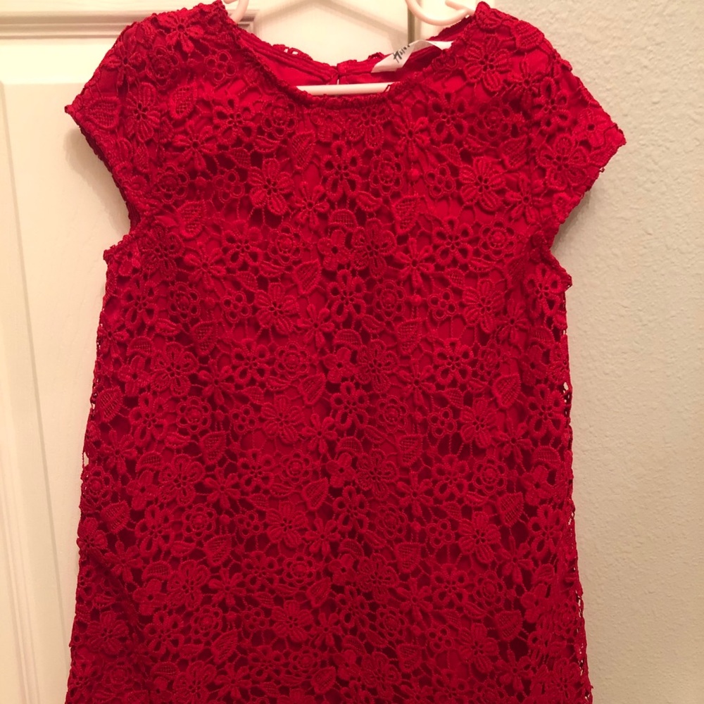 NWT H&M beautiful girl dress size 7/8 red lace